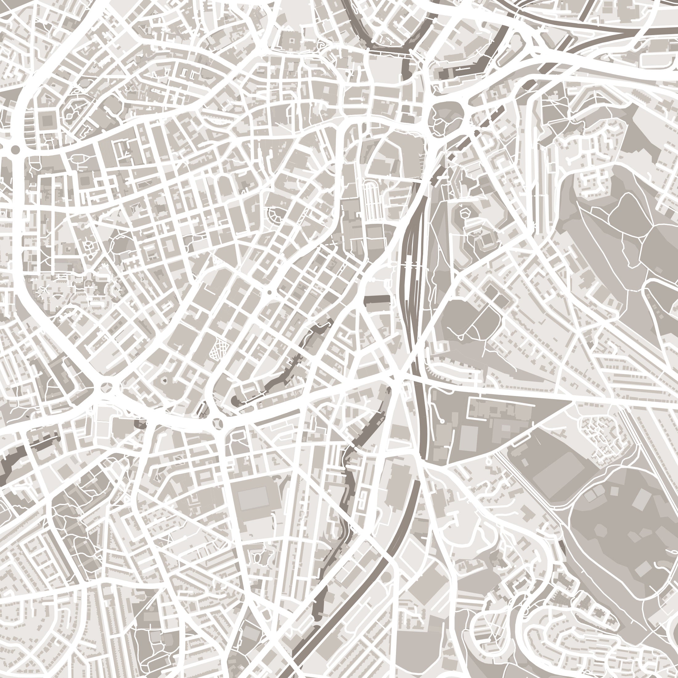Sheffield Map Print – Sepia Edition – Landscape
