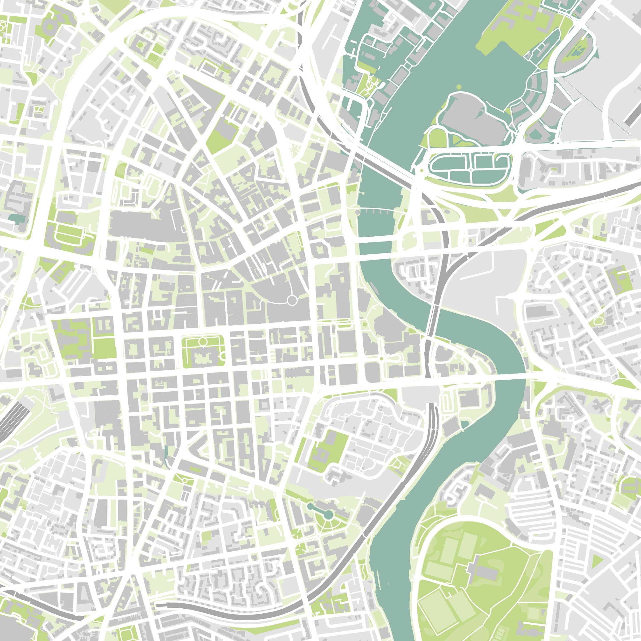 Belfast Map Print – Atlas Modern Edition – Landscape