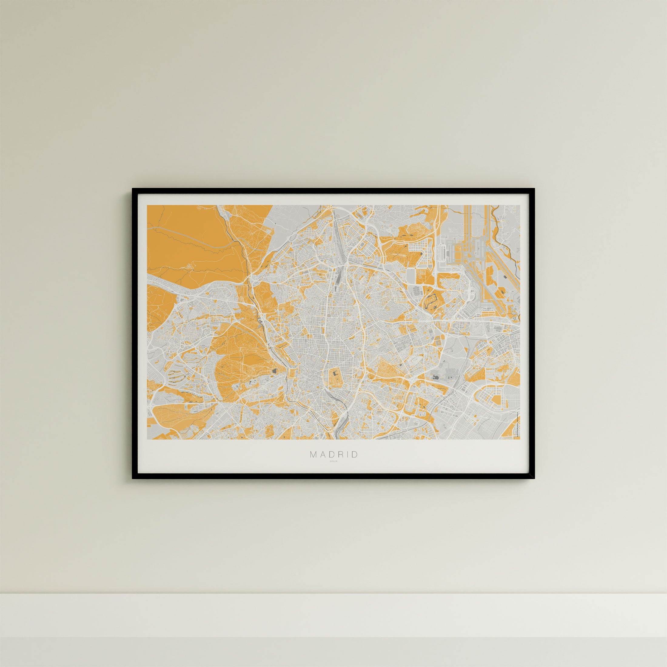 Madrid Map Print – Dune Edition – Landscape