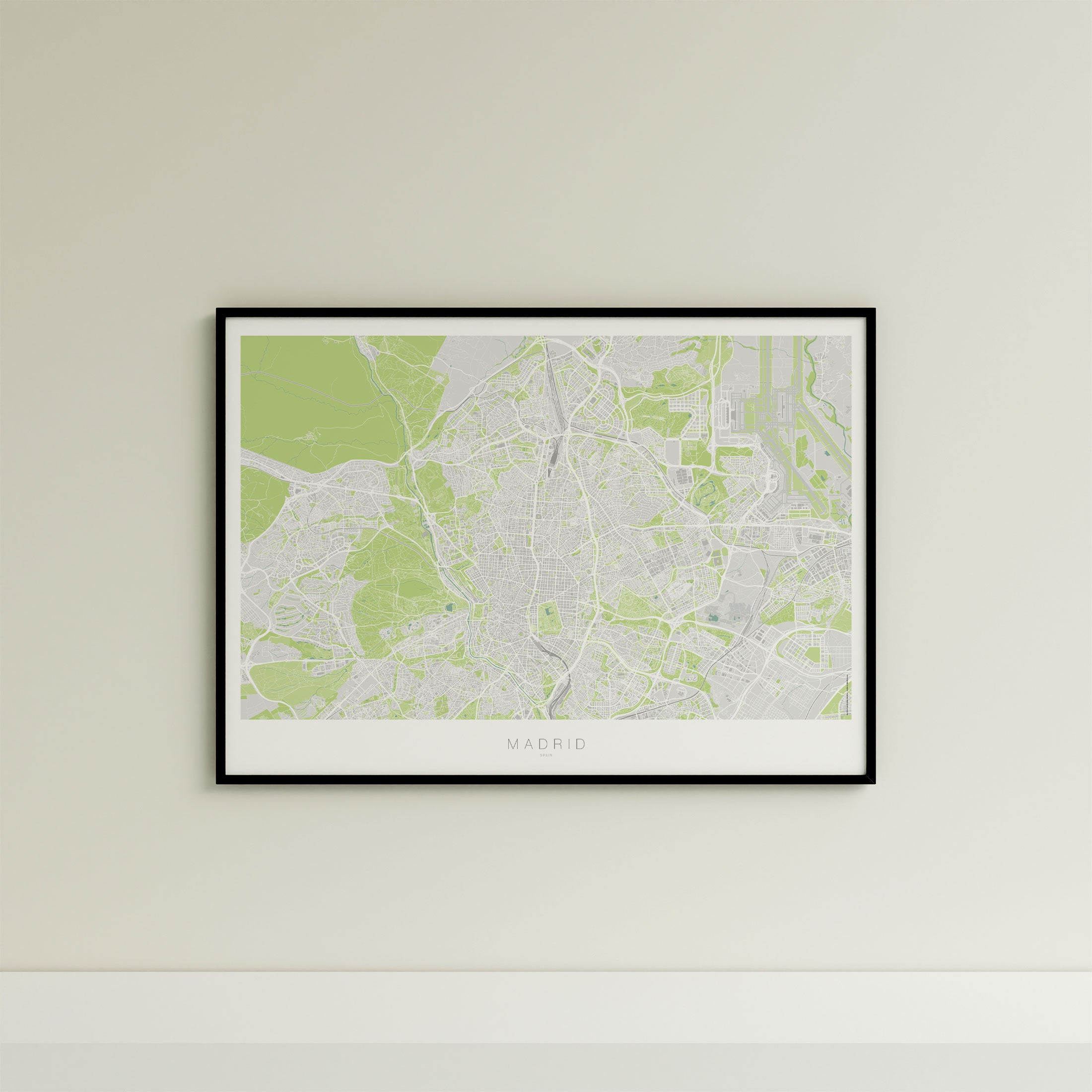 Madrid Map Print – Atlas Modern Edition – Landscape