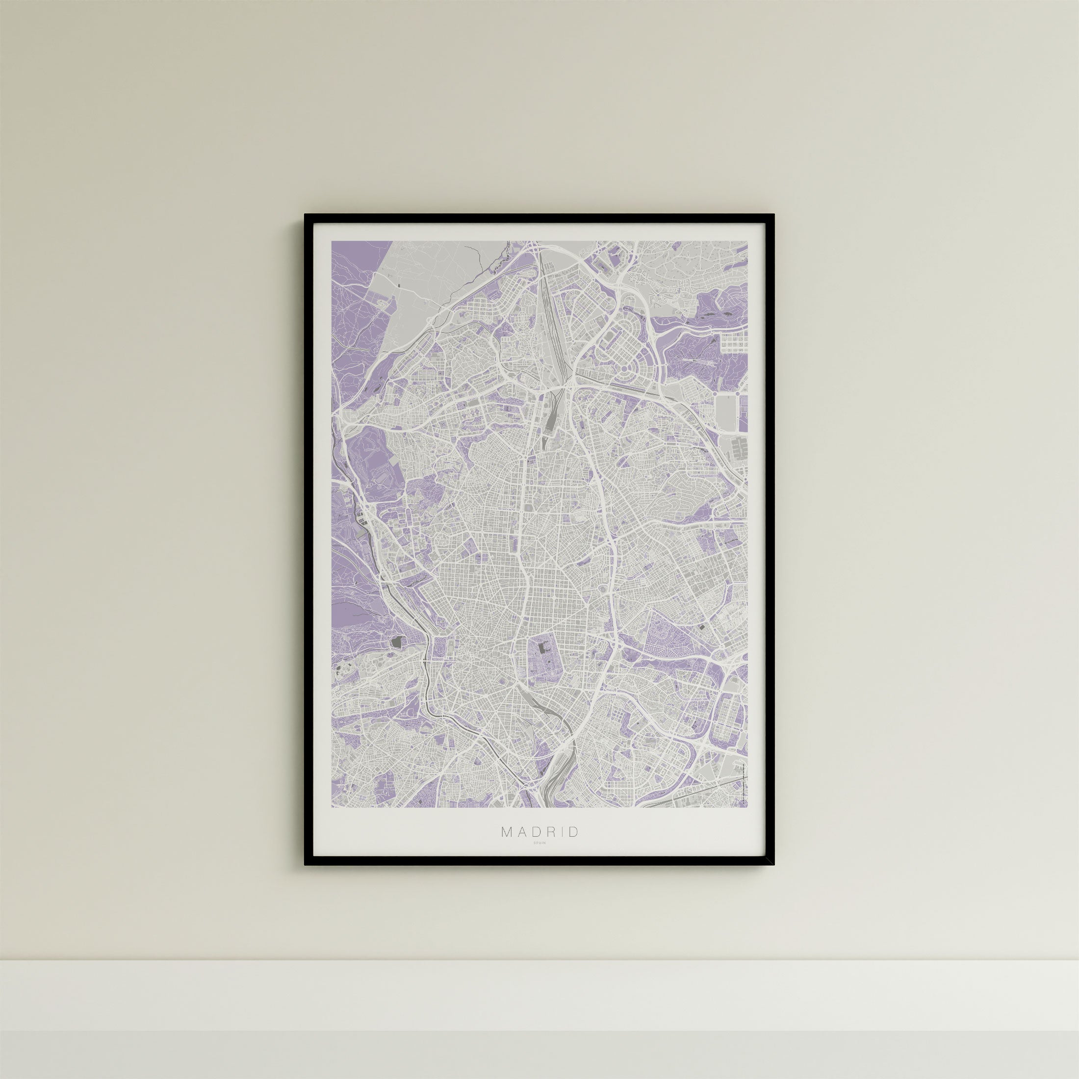Madrid Map Print – Lilac Edition – Portrait