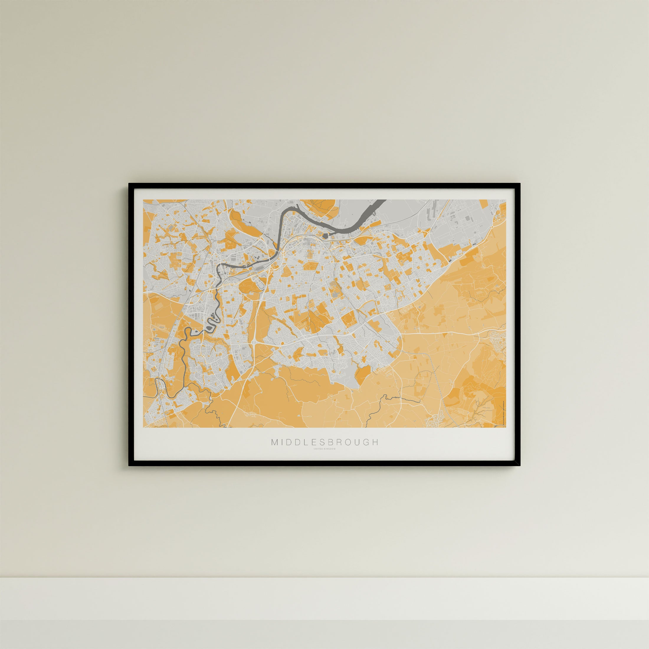 Middlesbrough Map Print – Dune Edition – Landscape