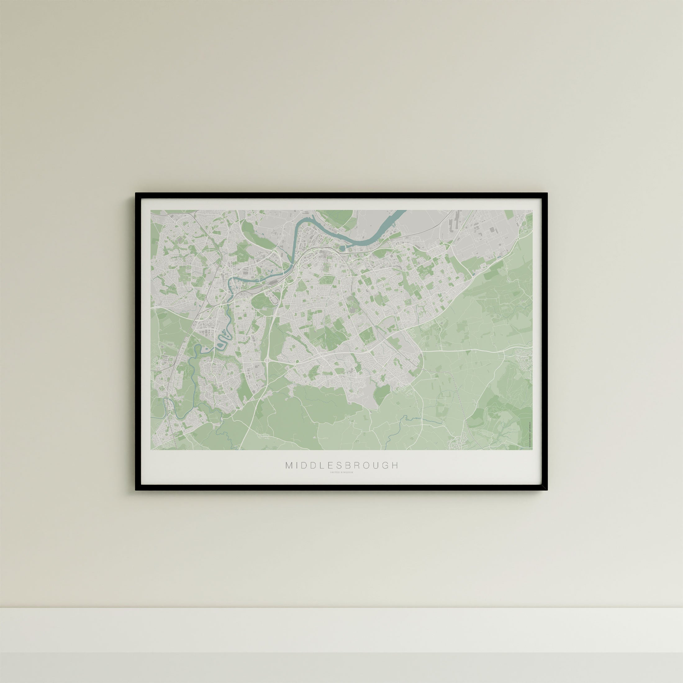 Middlesbrough Map Print – Atlas Traditional Edition – Landscape