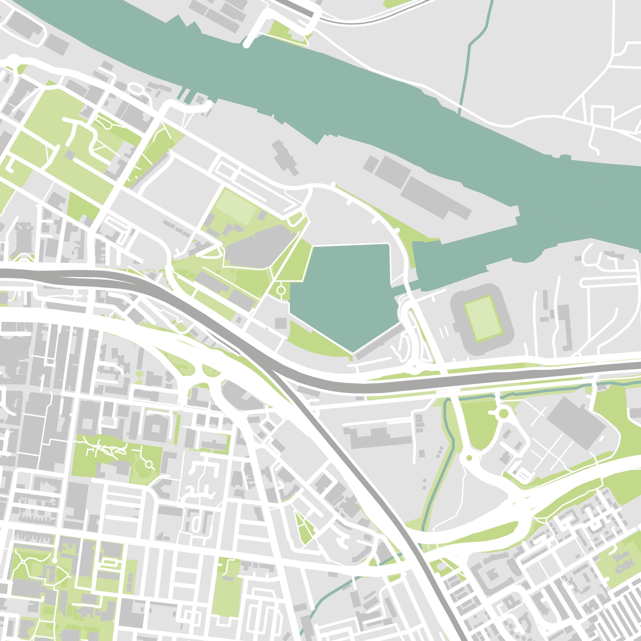 Middlesbrough Map Print – Atlas Modern Edition – Landscape