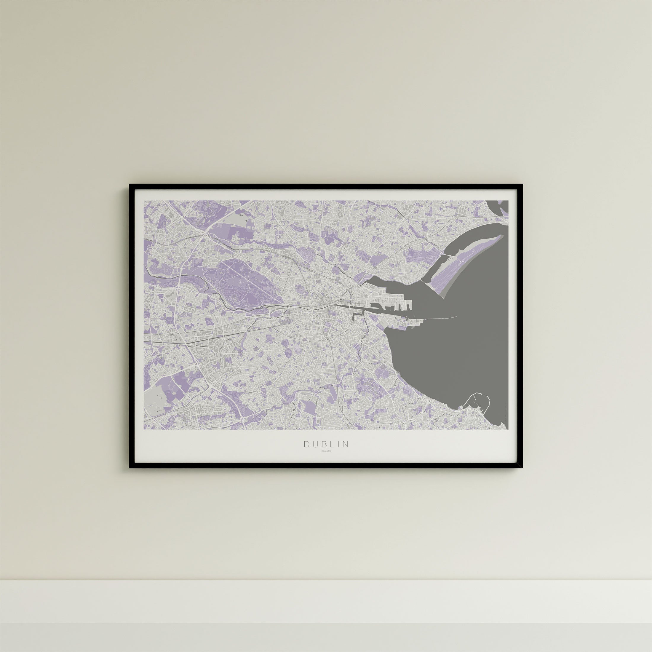 Dublin Map Print – Lilac Edition – Landscape
