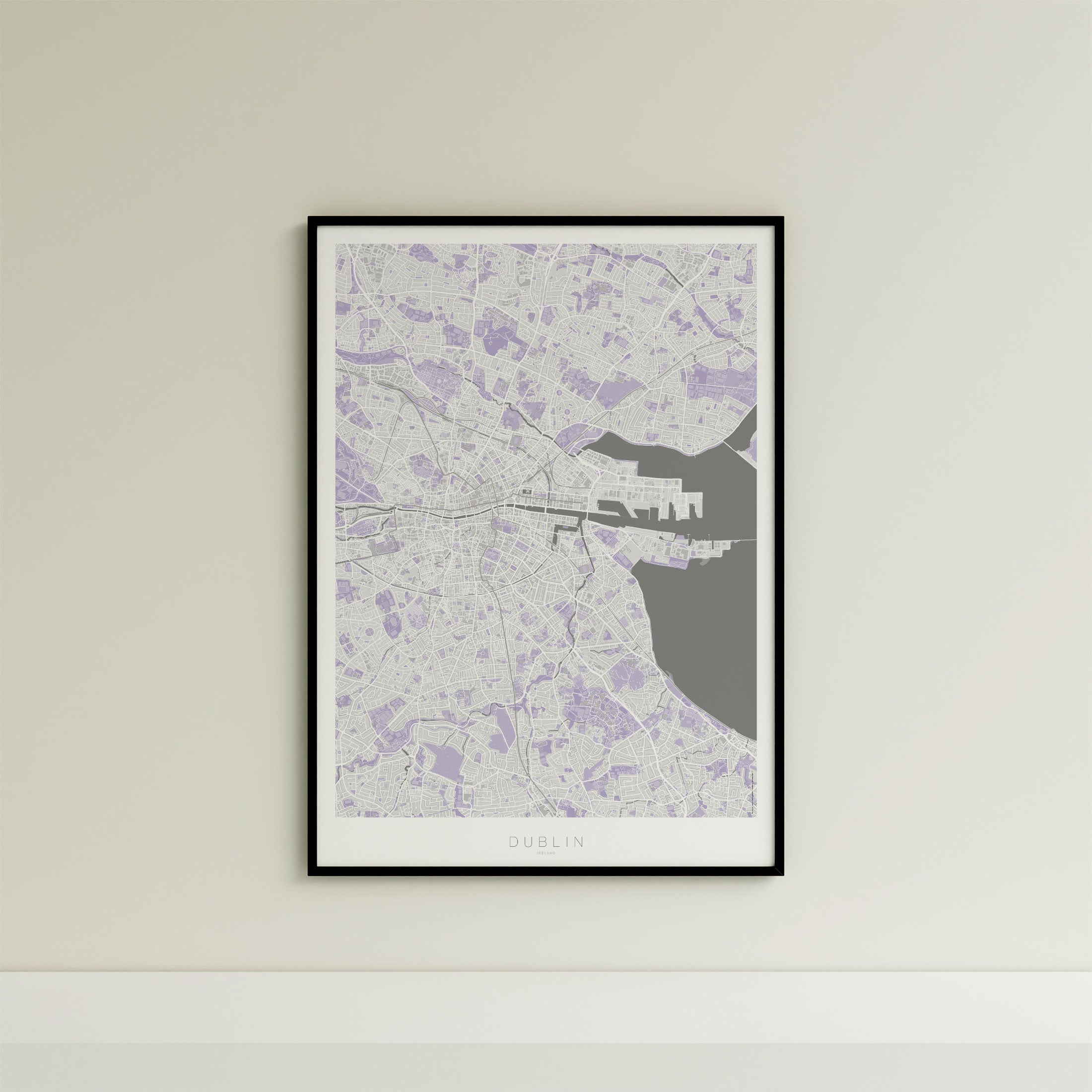 Dublin Map Print – Lilac Edition – Portrait