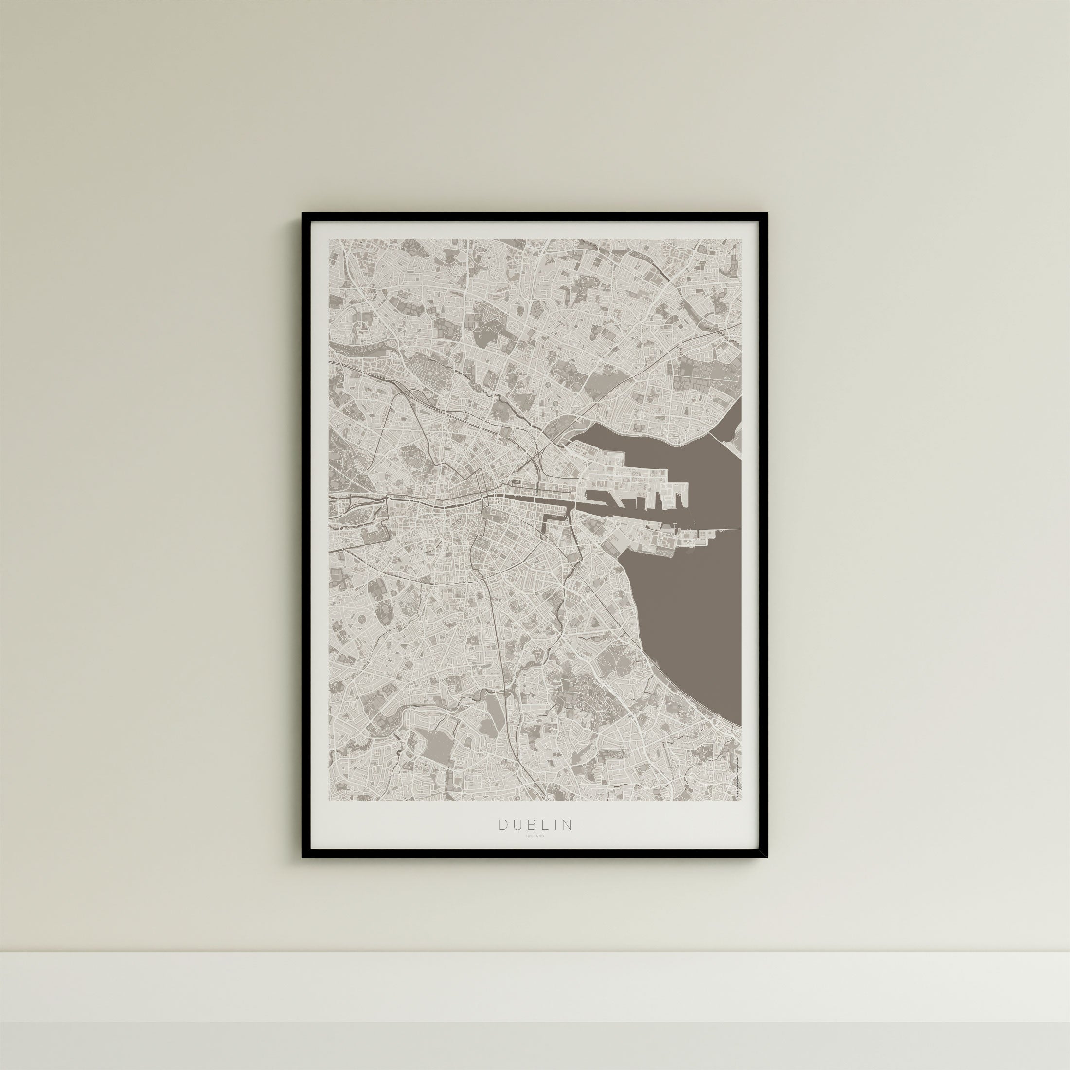 Dublin Map Print – Sepia Edition – Portrait