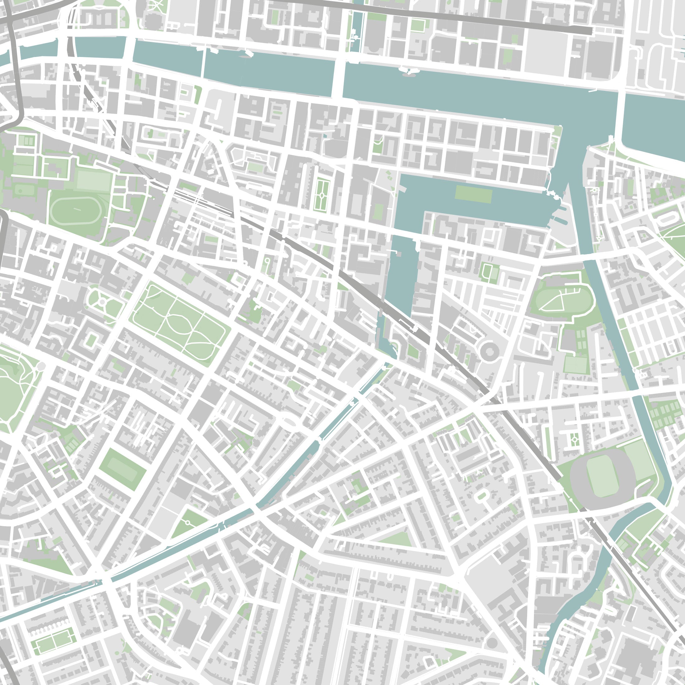 Dublin Map Print – Atlas Traditional Edition – Landscape