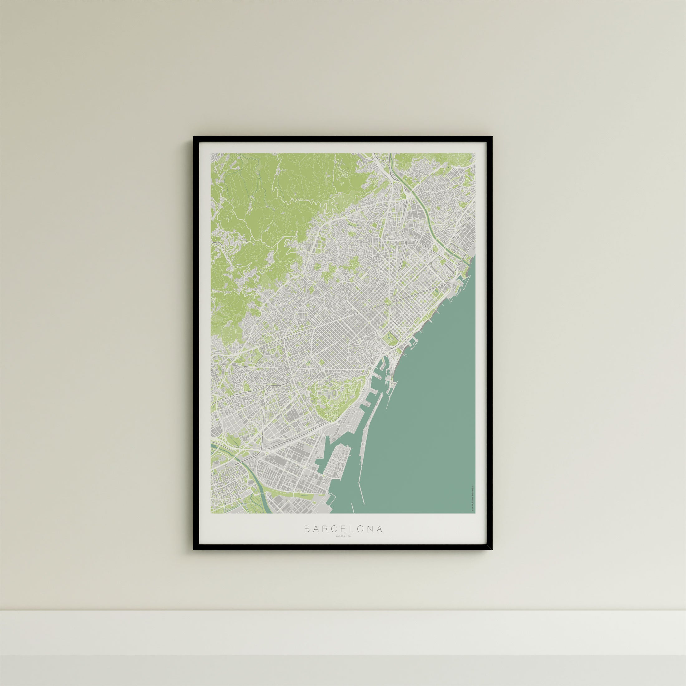 Barcelona Map Print – Atlas Modern Edition – Portrait