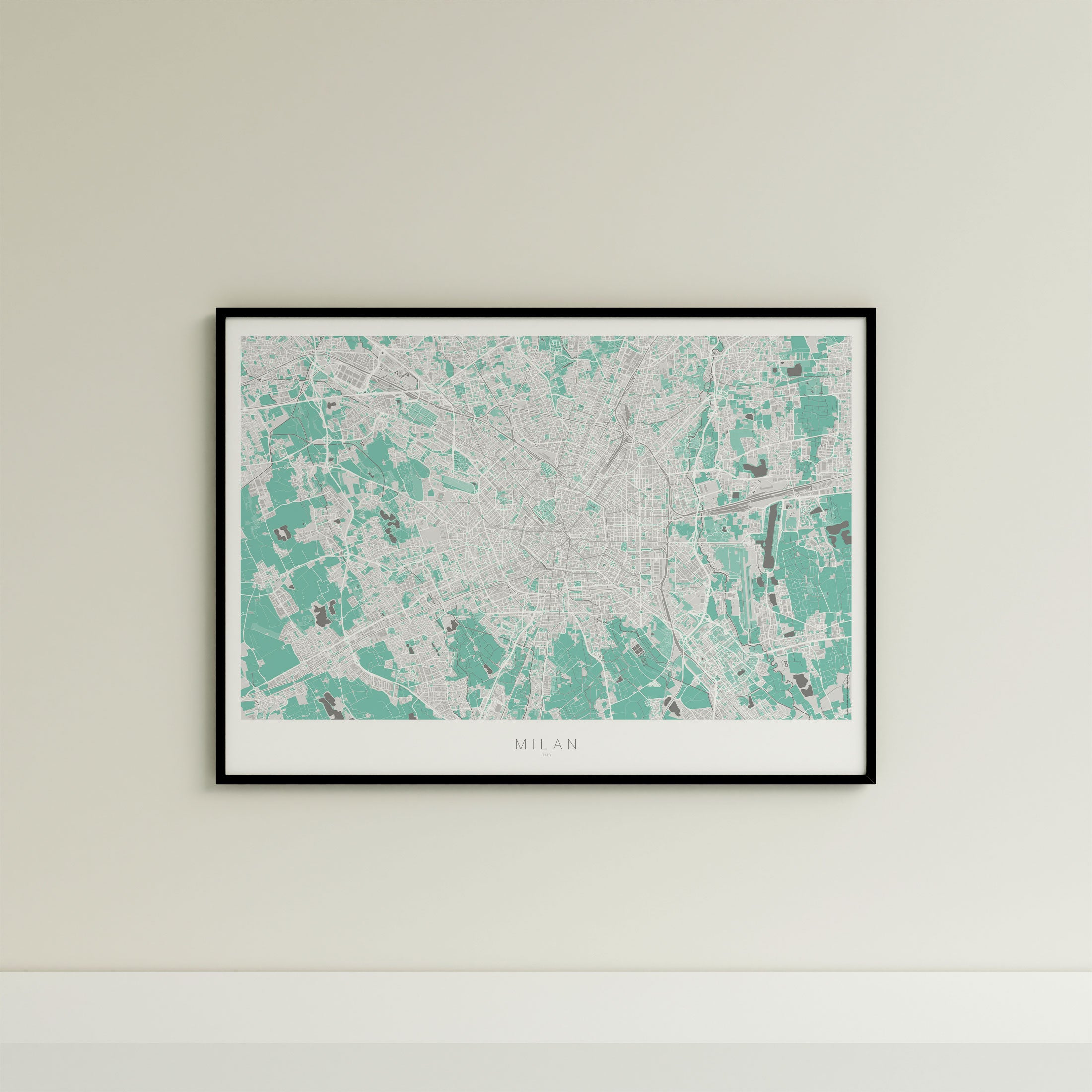 Milan Map Print – Forest Edition – Landscape