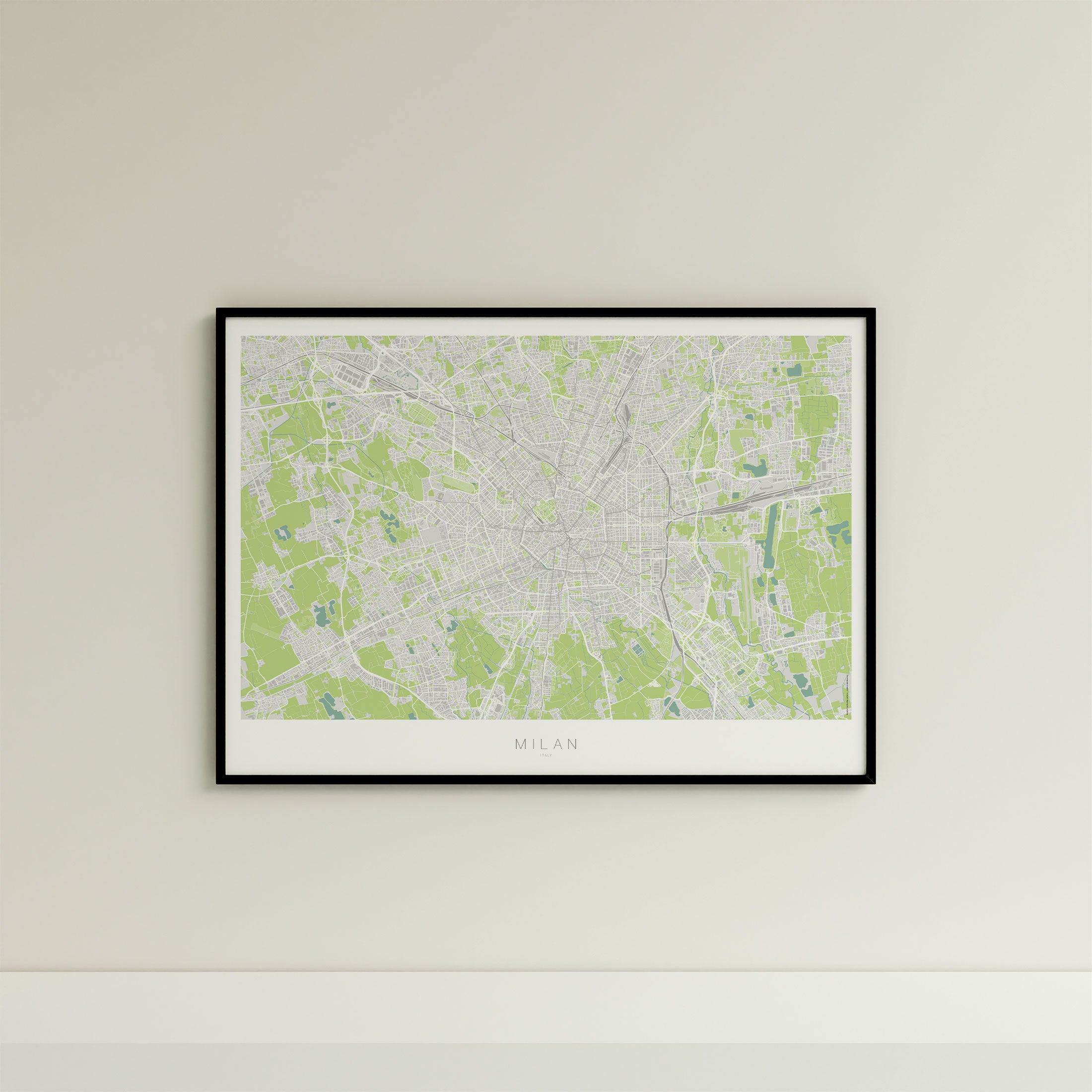 Milan Map Print – Atlas Modern Edition – Landscape