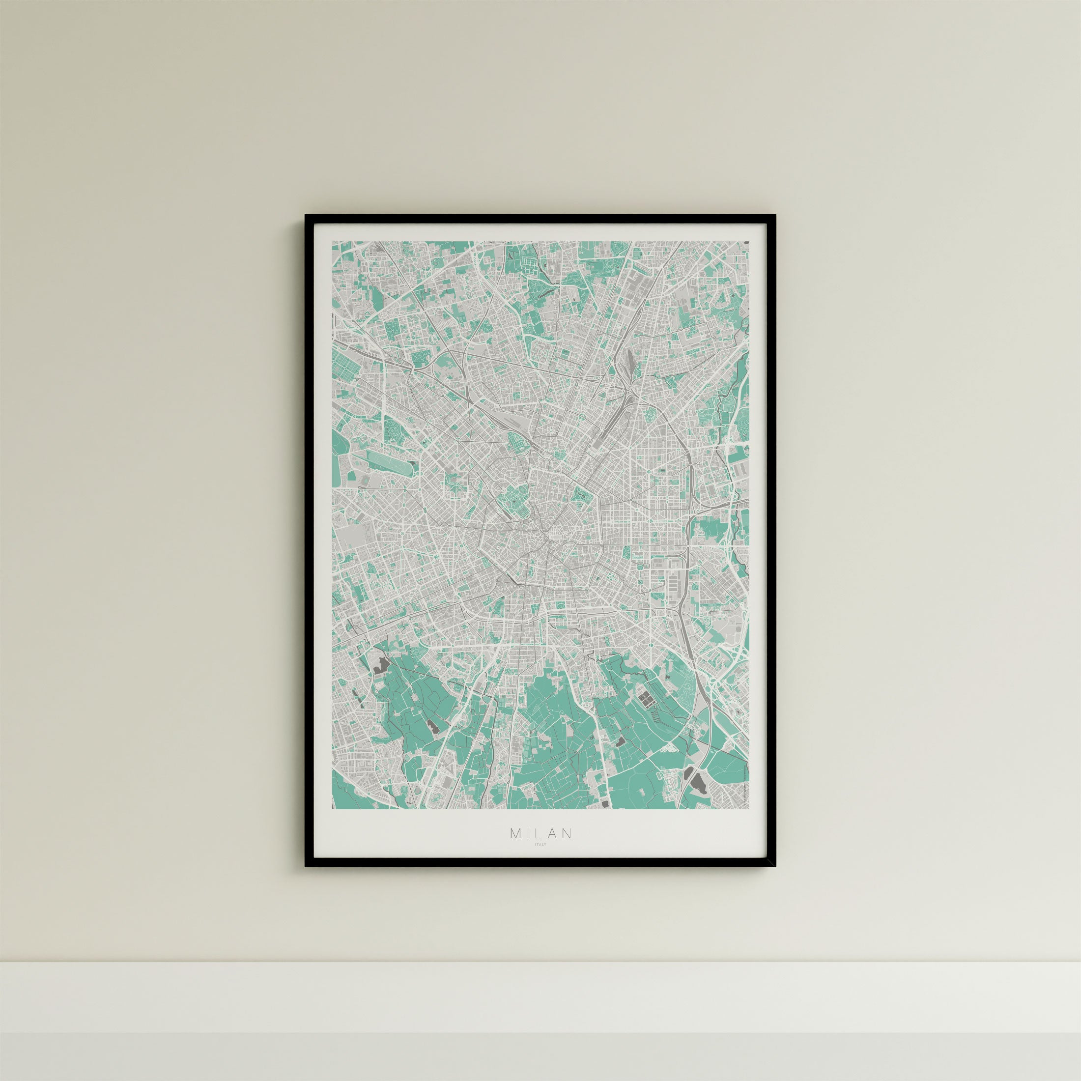 Milan Map Print – Forest Edition – Portrait