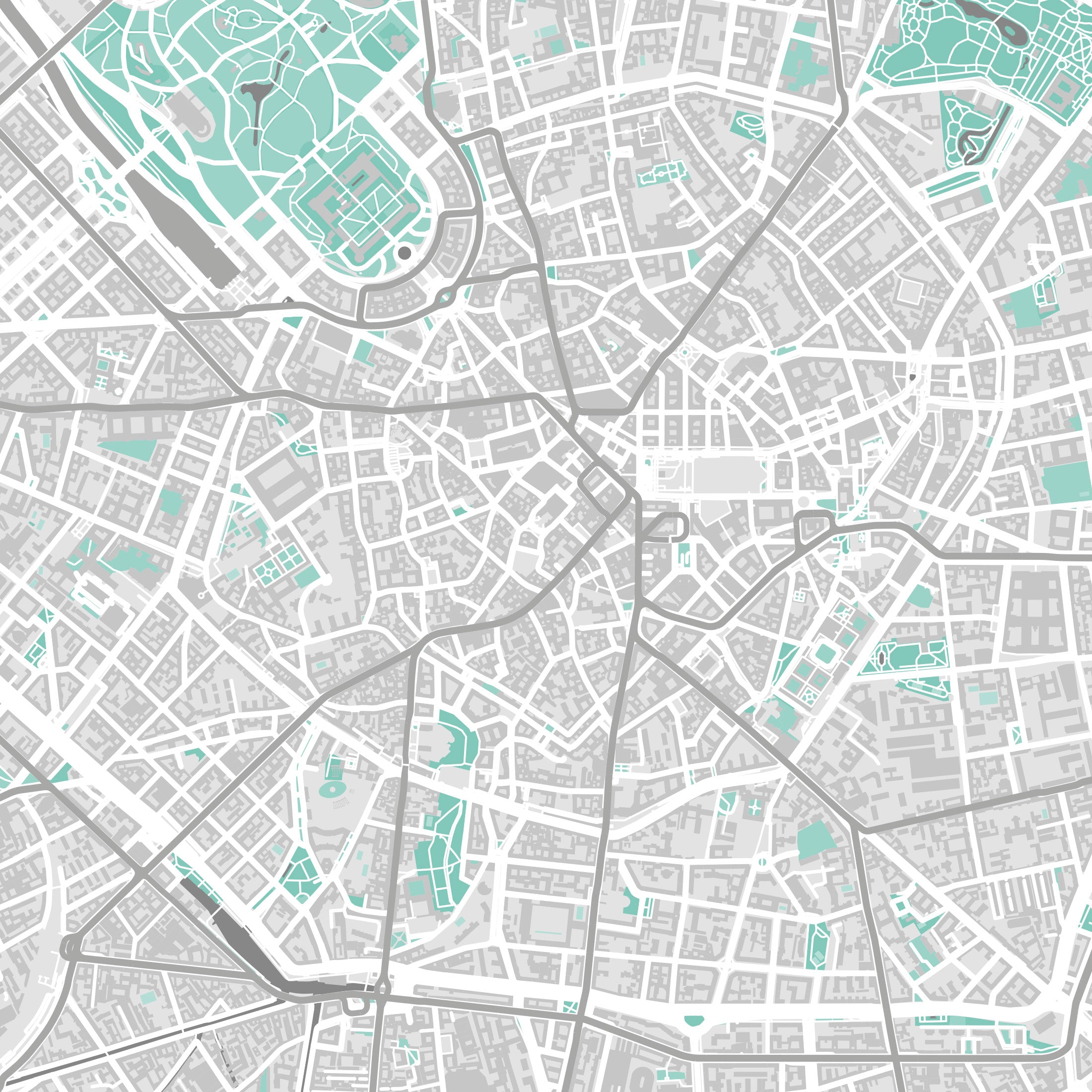 Milan Map Print – Forest Edition – Landscape