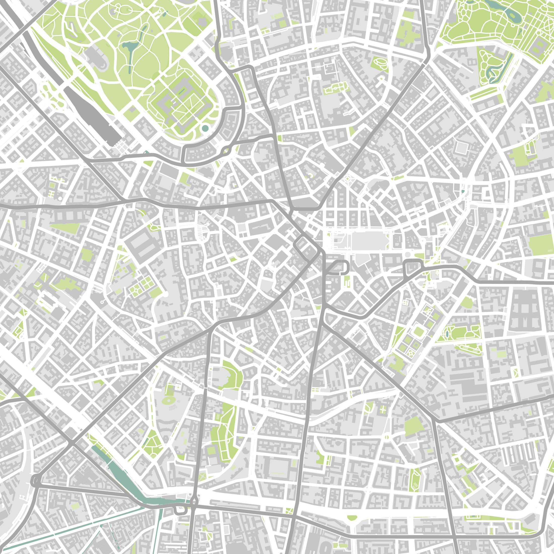 Milan Map Print – Atlas Modern Edition – Landscape